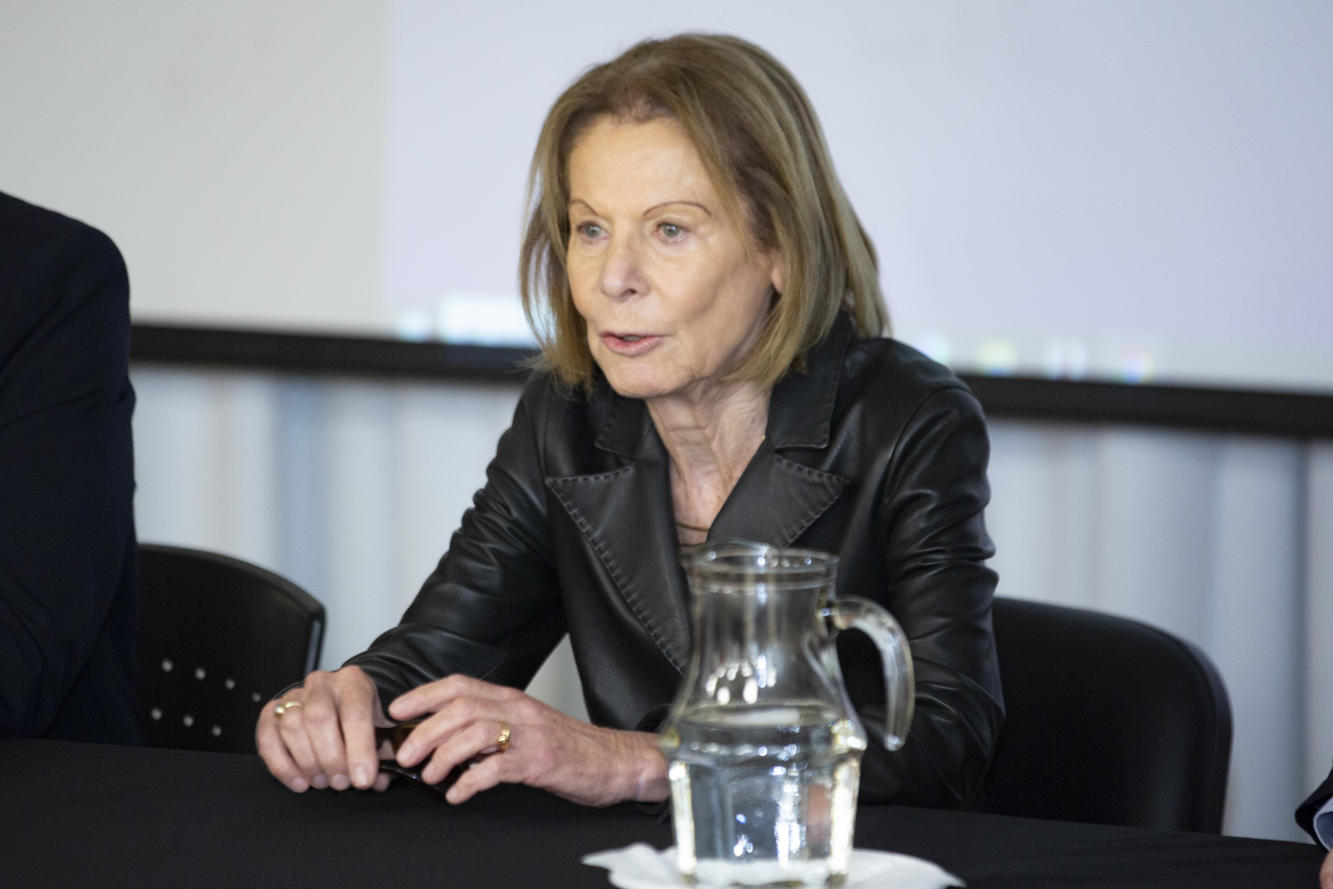 La juez Inés Weinberg en la apertura de los talleres.