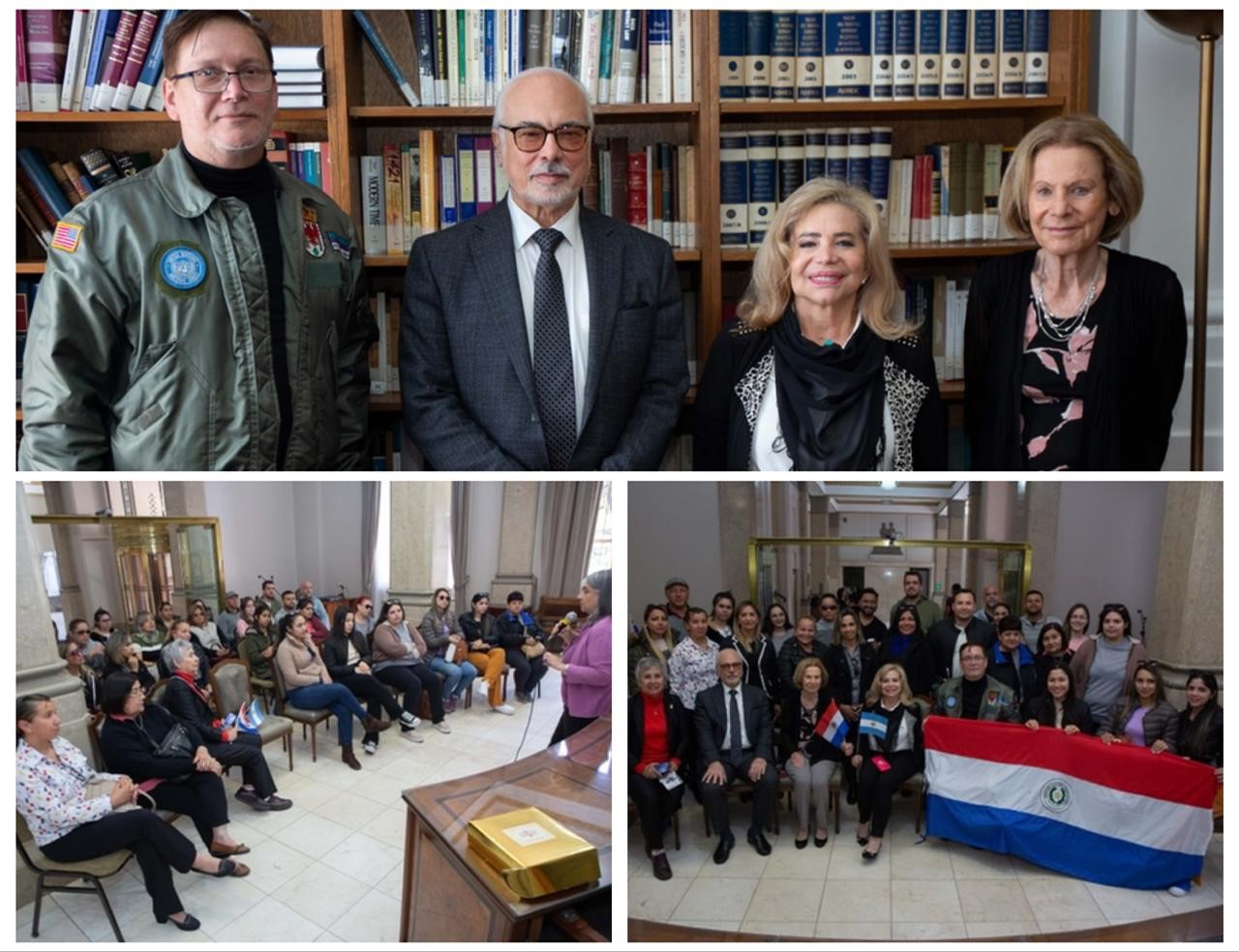 La delegación paraguaya junto a los jueces del Tribunal Superior.