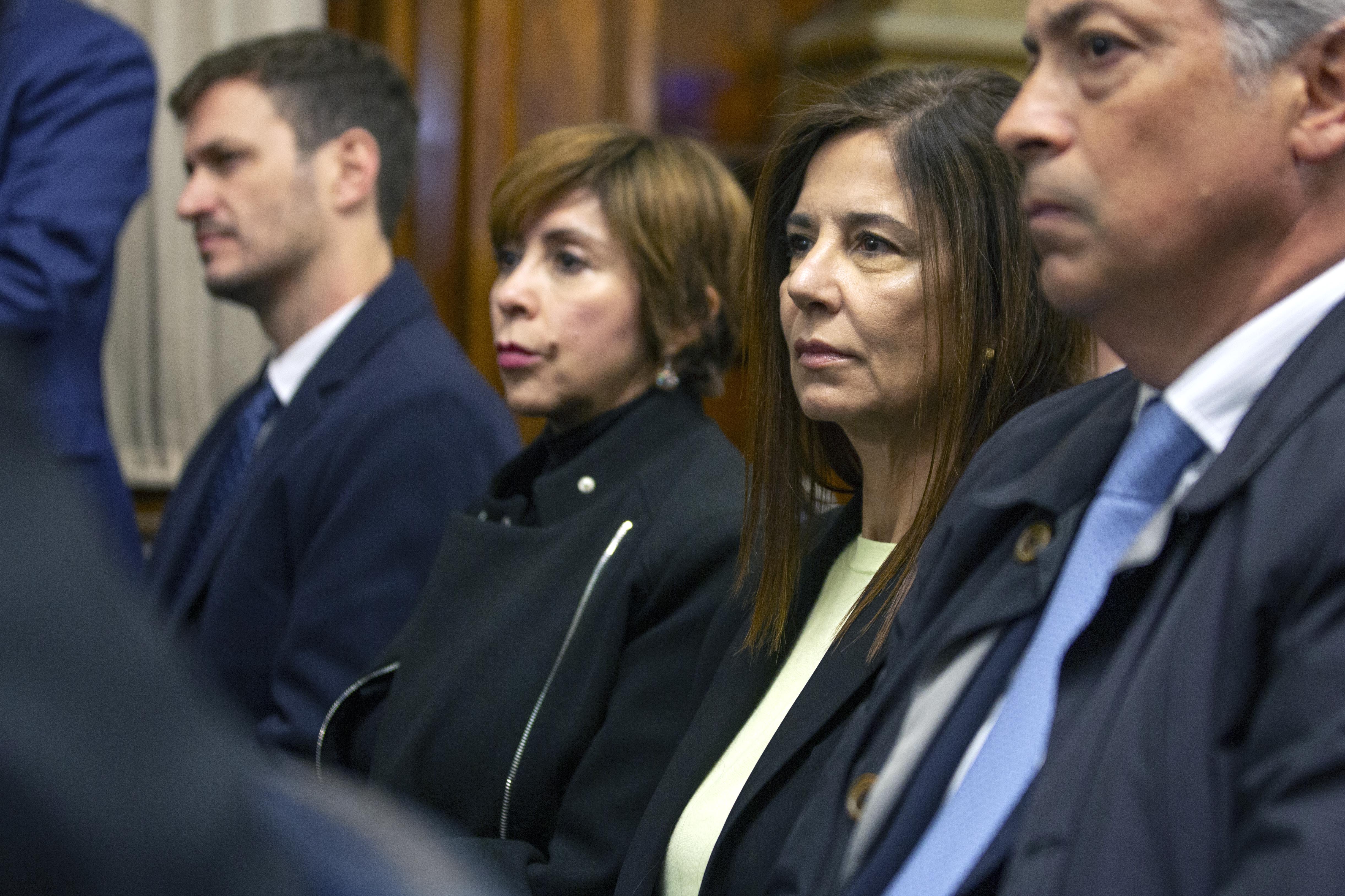 La jueza Marcela De Langhe en el acto en memoria del atentado a la AMIA